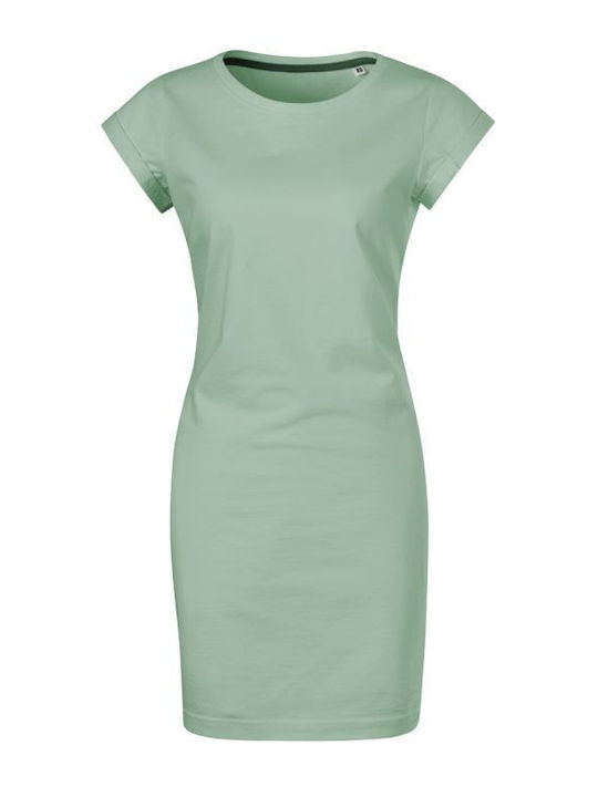 Sommer Mini Sportliches Damenkleid Kurzärmelig Grüne