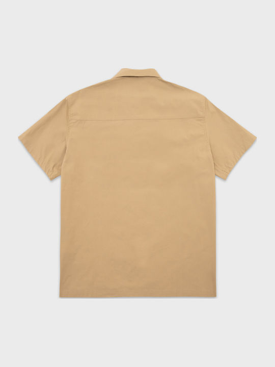 Cu mânecă scurtă Bumbac Cămașă Beige