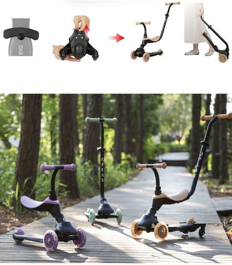 Q Play Kids Scooter Sema Evo 6 In 1 3-Wheel with Seat for 12 Months Lilac