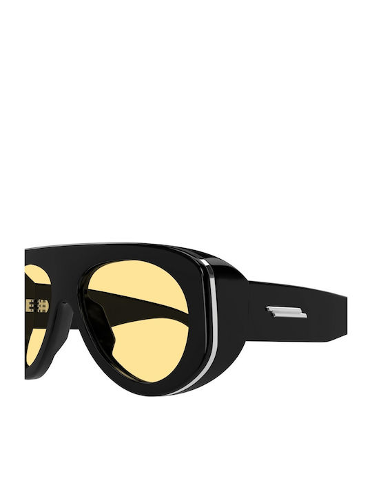 Bottega Veneta Unisex Sunglasses with Black Plastic Frame and Yellow Lens BV1362S 005