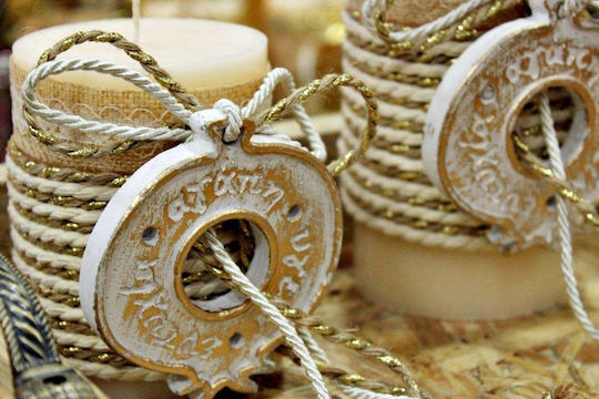 Gerakis Χριστоулгенски свещи и свещници Керамичен Свещ Златист 20x8см.