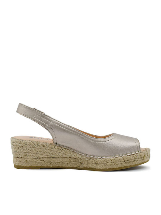 Women's Leather Espadrilles Beige