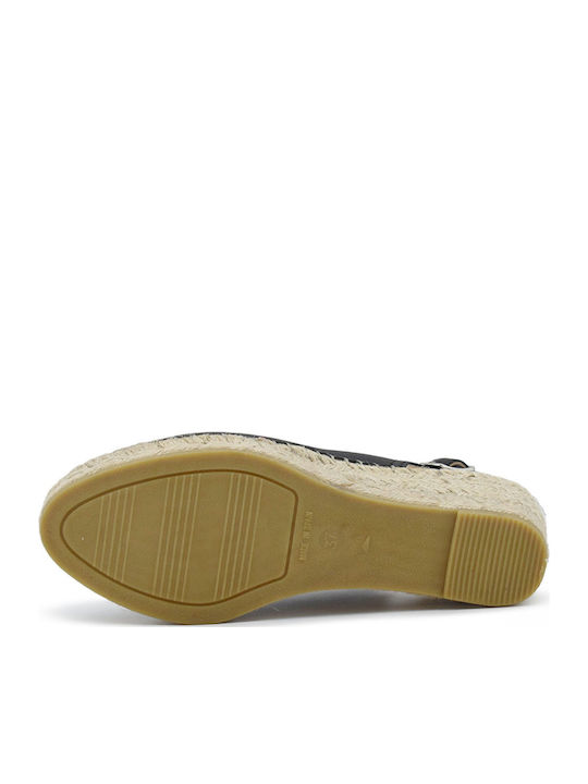 Women's Leather Espadrilles Black