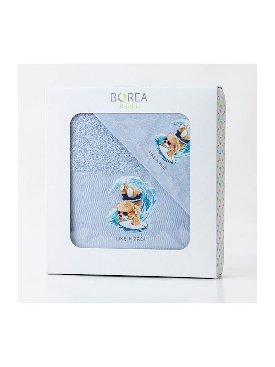 Borea Σετ Βρεφικές Πετσέτες 2τμχ Like A Pro Σιέλ 30x50cm