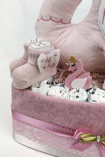 Dama Koupa Χειροποίητο Diaper Cake από Ξύλο για Κορίτσι