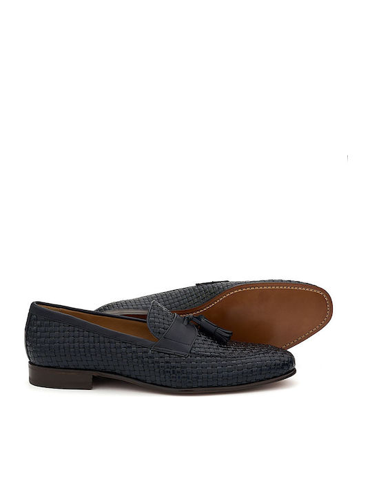 Leder Herren Mokassins in Blau Farbe