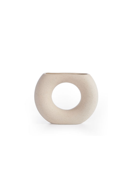 Dekorative Keramikvase Nef-nef Homeware Jadi Ecru Jagi 17,5x5x13,5