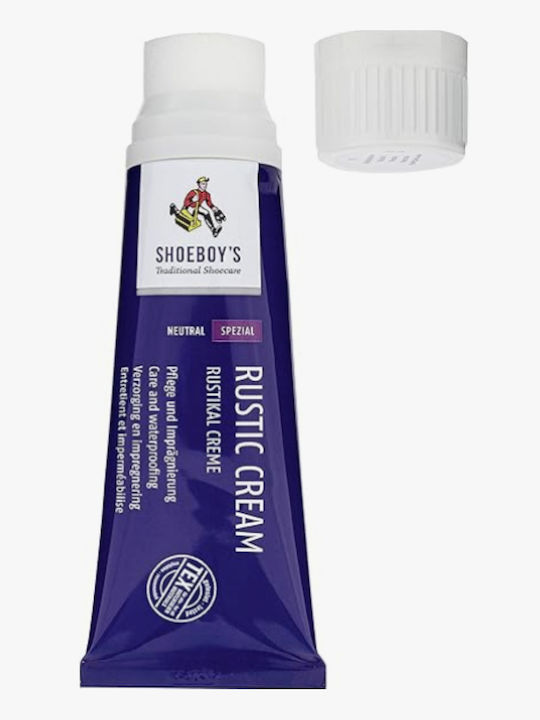 Крем за кожа Shoeboy's Leather Rustic 75ml Специална грижа Импрегниране Водоустойчивост Туба с гъба Неутрален