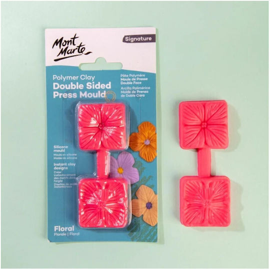 Presă dublă pentru lut Mont Marte 3,5×3,5cm Floral Mosp0043