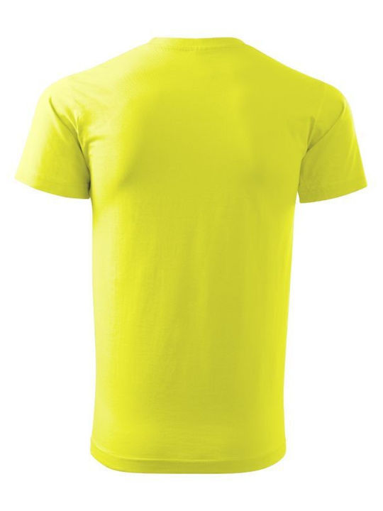Malfini Ανδρικό Διαφημιστικό T-shirt Κοντομάνικο σε Κίτρινο Χρώμα