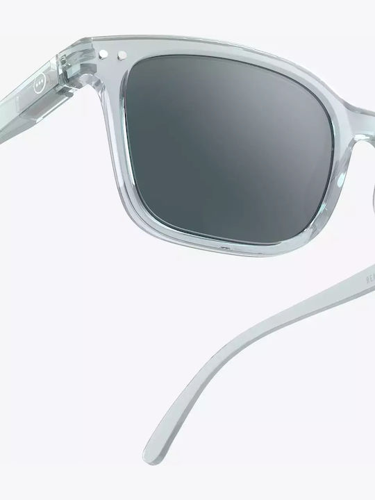 Izipizi Unisex Sunglasses with Light Blue Plastic Frame and Gray Lens