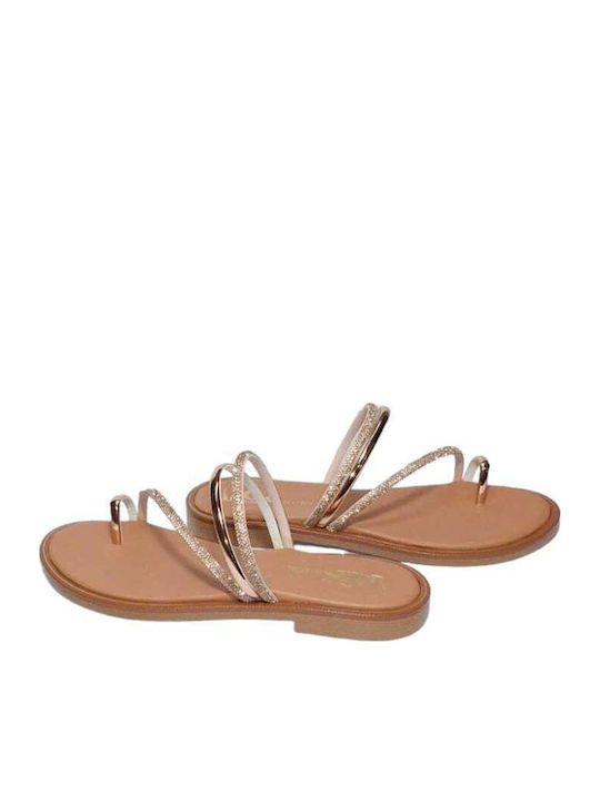 Din piele Sandale casual damă în Culoare Tabac maro