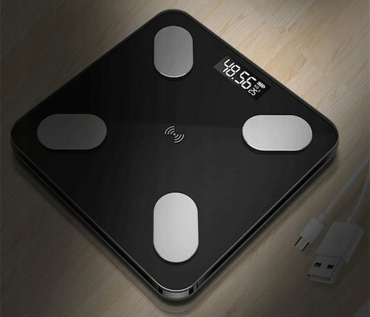 Smart Ζυγαριά με Bluetooth Μαύρη