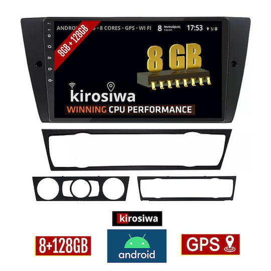 Kirosiwa Ηχοσύστημα Αυτοκινήτου για BMW E90 / E91 / E92 / Σειρά 3 / Σειρά 3 (E90) E90 / E91 / E92 / E93 2005-2012 (Bluetooth/USB/AUX/WiFi/GPS) με Οθόνη Αφής 9"