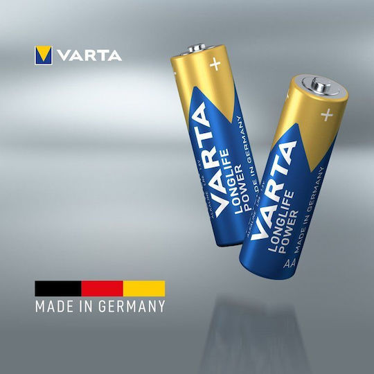 Varta 4 Pack Alkaline Batteries AA LongLife Power 1.5V