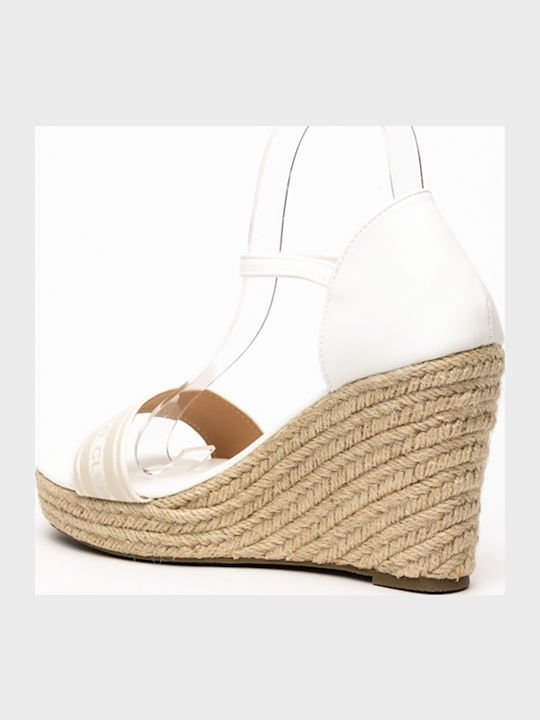 Women's Ankle Strap Platforms White