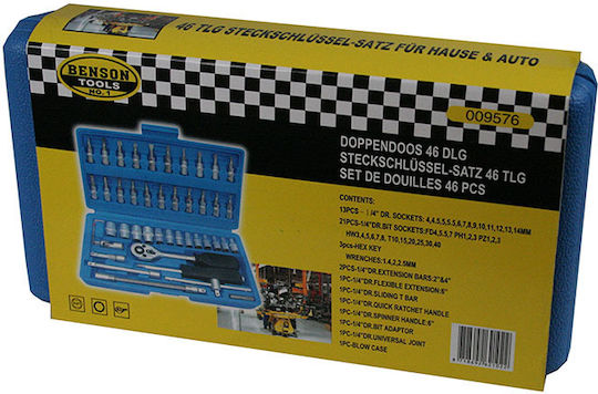 Benson Ratschen- & Steckschlüssel-Sets 1\4" 46Stück