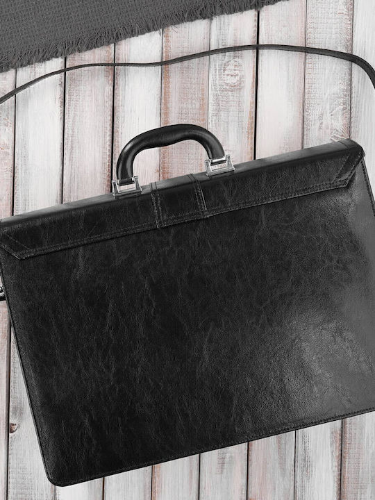 Leather Men's Briefcase Black