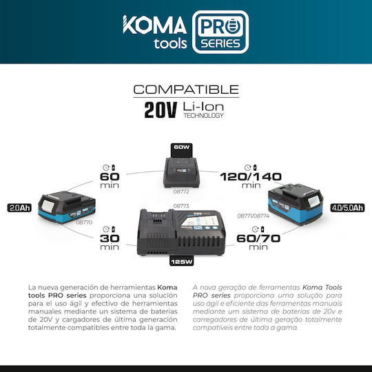 Koma Tools Grinder 125mm Battery 1x4Ah