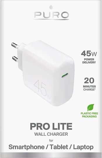 Puro Ladegerät ohne Kabel mit USB-C Anschluss 45W Weißs