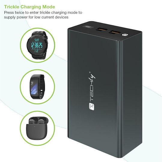 Techly Power Bank 40000mAh 100W cu 2 Porturi USB-A și 2 Porturi USB-C