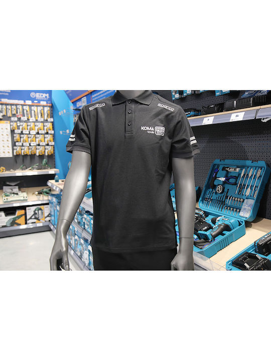 Sparco Tech Toledo Ανδρικό T-shirt Εργασίας Polo Μαύρο Γκρι 02415nrgs