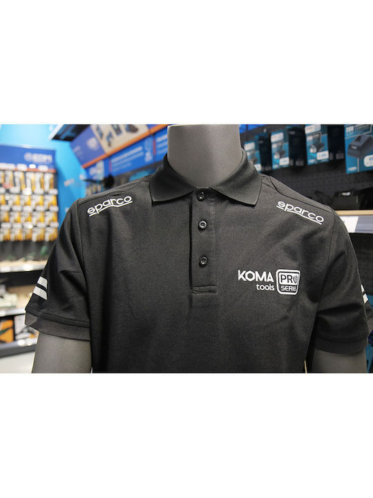 Sparco Tech Toledo Men's Work Polo T-Shirt Black Grey 02415nrgs