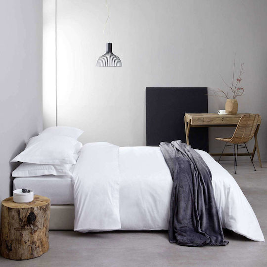 Sprintzio Hotelbettlaken Weiß Doppel 240x280cm 100% Baumwolle 1Stück