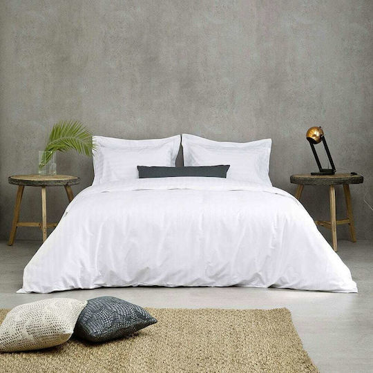 Sprintzio Hotelbettlaken Weiß Doppel 240x240cm 100% Baumwolle 1Stück