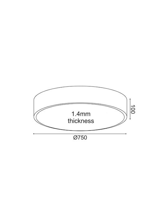 Aca Optimus Στρογγυλό LED Panel 60W με Ρυθμιζόμενο Λευκό Φως