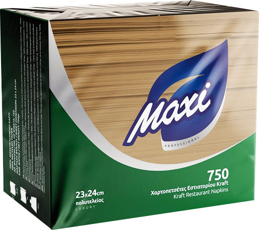 Maxi Luxury Napkin 1-Ply Brown 24x23cm 750pcs