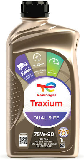 Total Traxium Dual 9 FE Масло За Автомобил За Ръчна Скоростна Кутия И Диференциал 75W-90 1л