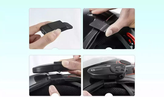 EJEAS Q2 Einzelne Gegensprechanlage für Motorradhelm mit Bluetooth