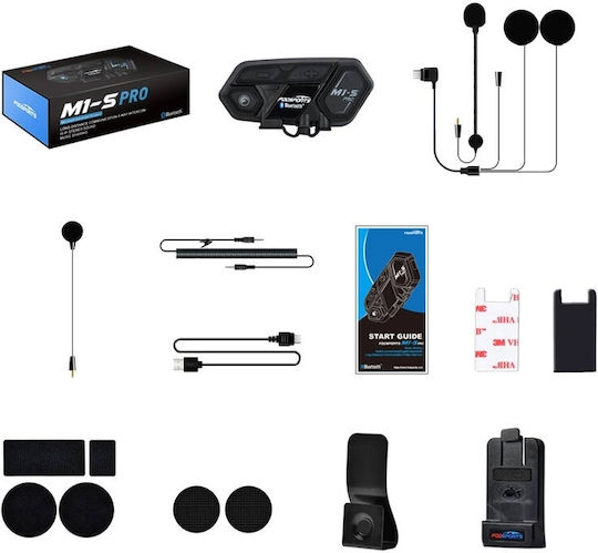 Fodsports M1-S Pro Μονή Ενδοεπικοινωνία για Κράνος Μηχανής με Bluetooth