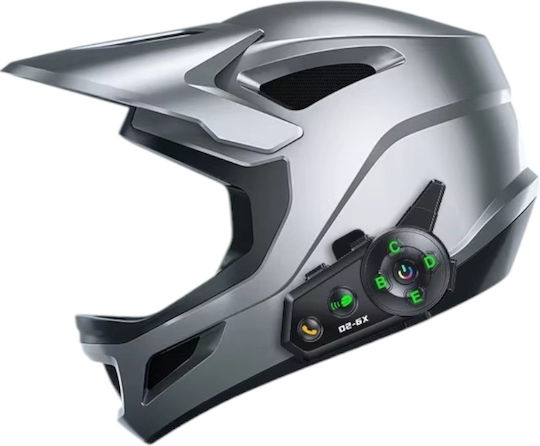 D2-6X Single Motorcycle Communication System for Helmet with Bluetooth