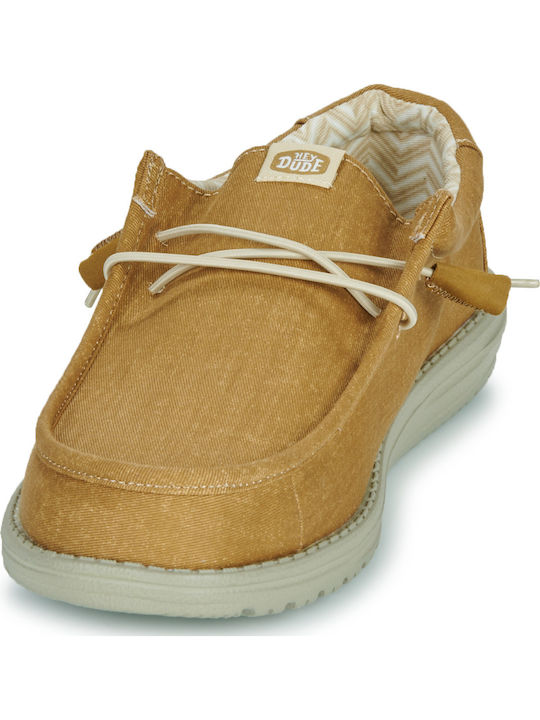 Wally Stretch Canvas Ανδρικά Μοκασίνια σε Κίτρινο Χρώμα