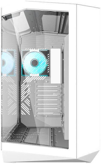 Darkflash DY470 (+fans & gpu bracket) Gaming Midi Tower Computer Case with Side Window and RGB Lighting White