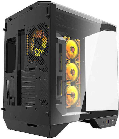 Darkflash DY470 (+fans & gpu bracket) Gaming Middle Tower Carcasă Calculator cu Fereastră Laterală și Iluminare RGB Negru