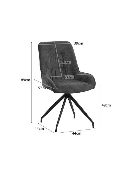 Kadeira Dining Room Fabric Armchair Beige 57.5x51x89cm