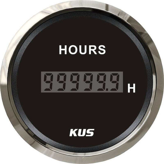 Eval Eval Digitales Motorbetriebsstundenzähler für Bootsnavigationsinstrumente & Messgeräte 04527-InoxSchwarz