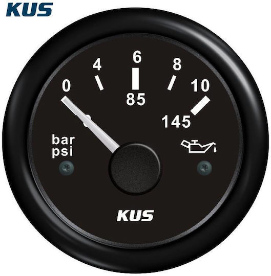 Eval Boat Oil Pressure Measurement Instrument Oil Pressure Gauge 10Bar Stainless Steel Black
