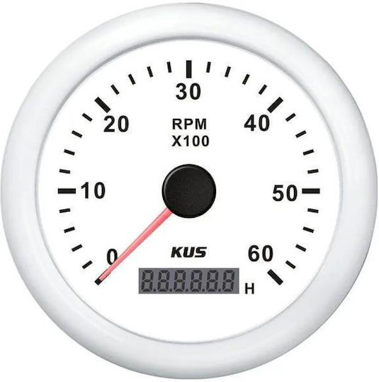 Eval Boat Multi-Indicator Measurement Instrument Digital Tachometer - White 6000RPM