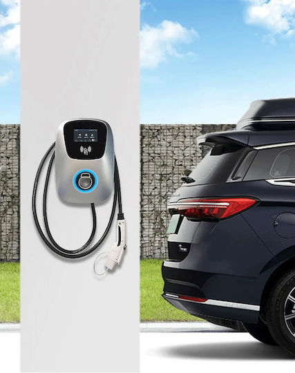 Wall Mounted Three-Phase 11kW Charging Station with Built-in Cable Type 2