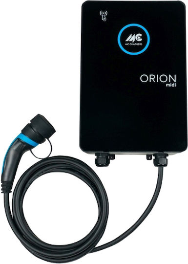 Mc Chargers Orion Midi Επιτοίχιος Τριφασικός Σταθμός Φόρτισης 22kW με Ενσωματωμένο Καλώδιο Type 2