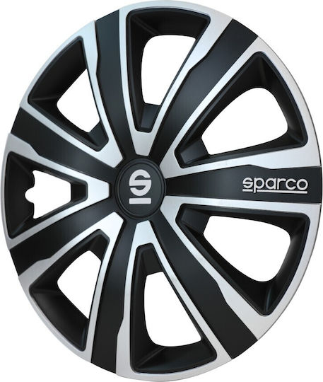 Sparco Set Capace de Roți Auto 4 Bucăți 14 Inch Negru/Negru