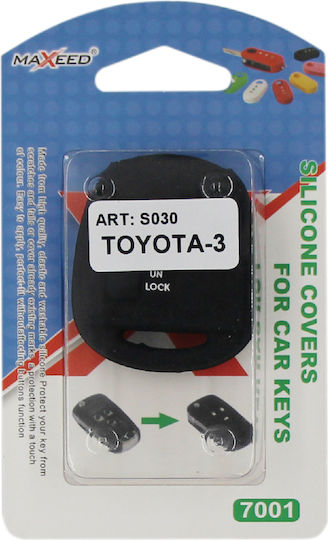 Silicone Car Key Cover Case Type-3 with 2 Buttons for Toyota Black NG-