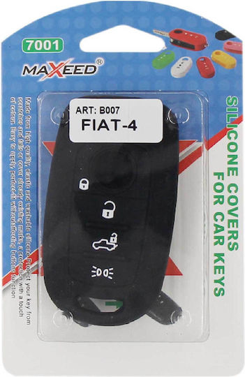 Silicone Car Key Cover Case Type-4 with 4 Buttons for Fiat Black NG-