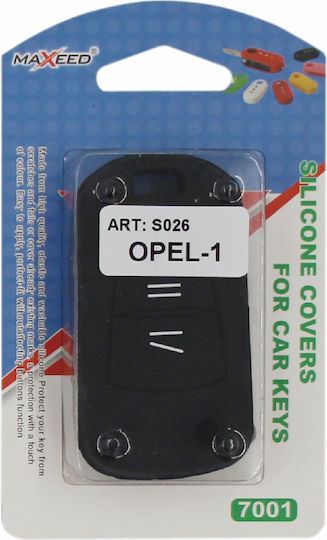 Husă Cheie Type-1 din Silicon cu 2 Butoane pentru Opel în Culoarea Negru