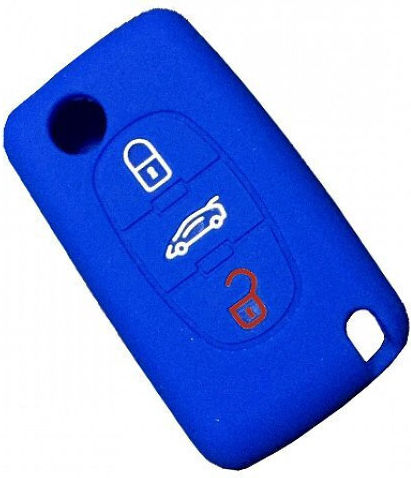 Car Key Cover Case 3buttons made of with 3 Buttons for Citroen / Peugeot in Blue Color