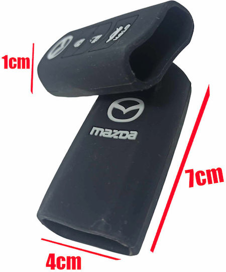 Silicone Car Key Cover Case with 3 Buttons for Universal / Mazda Black